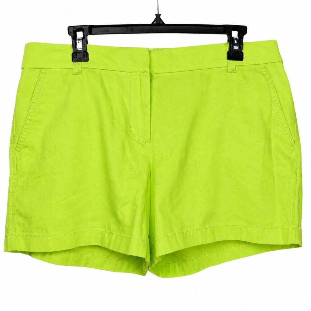 J.Crew Factory 5” Classic Chino Shorts Women’s Size 12 Lime Green H1453 NWT